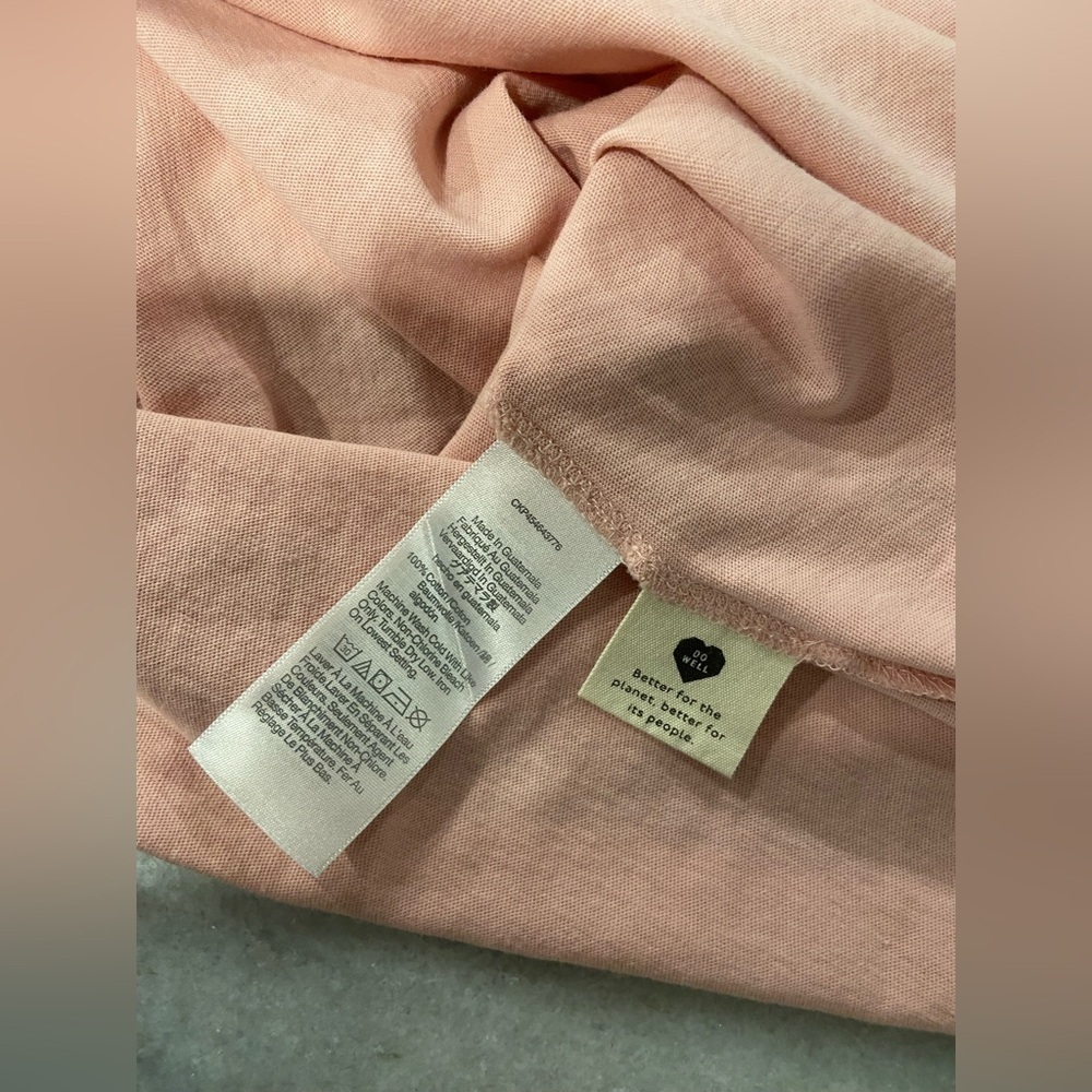 NWOT Madewell Size XXS Pale Pink Short Sleeve Crew Split Hem Pocket Tee Shirt - Picture 10 of 11